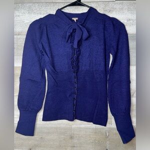 Free People Ruffle Tuxedo Cardigan